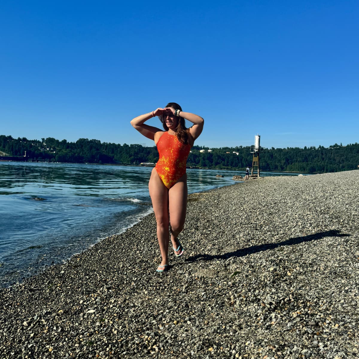 X-Back Nebula Swimsuit - Orange